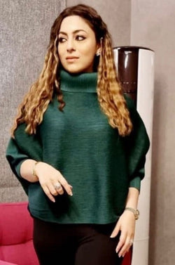Cowl Neck Top - Dark Green