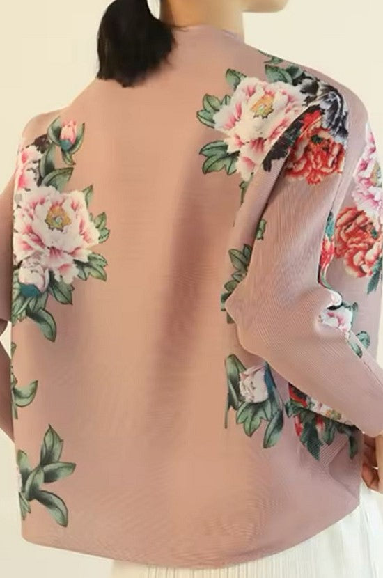 Floral button down top (Pink)