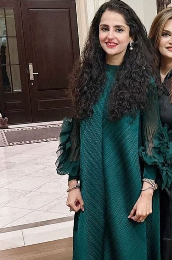 Tunic with ruffled sleeves (Green)